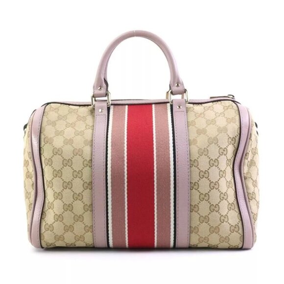 Auth GUCCI Handbag Shoulder Bag Beige/Light Purple GG Canvas/Leather - Picture 2 of 16